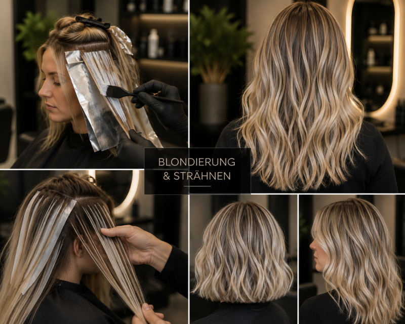Platzhalterbild – hier ein Foto zum Thema Blondierung und Strähnen einfügen